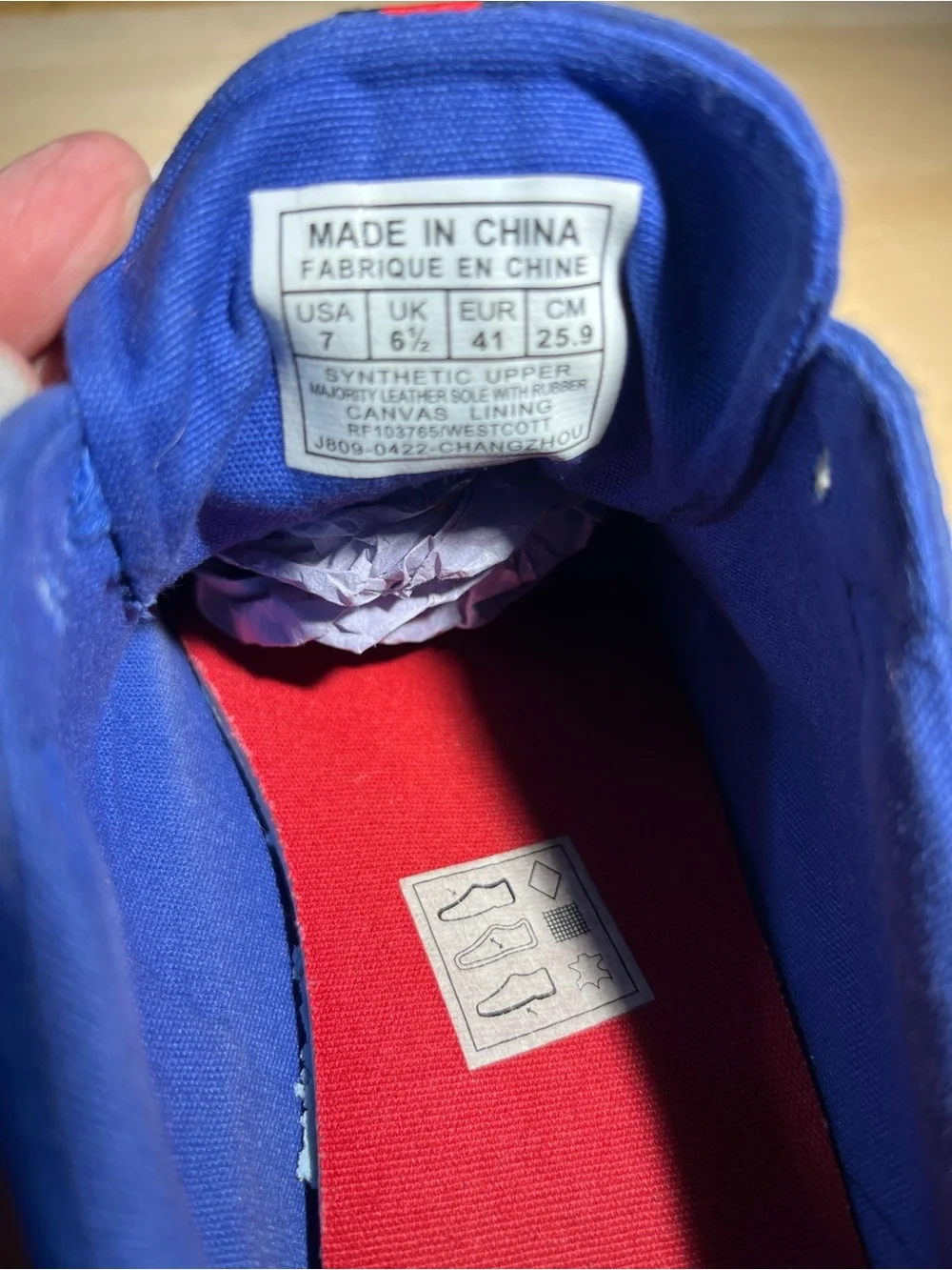 Polo by Ralph Lauren Men’s Royal Blue Sneakers with Red and Black Accents